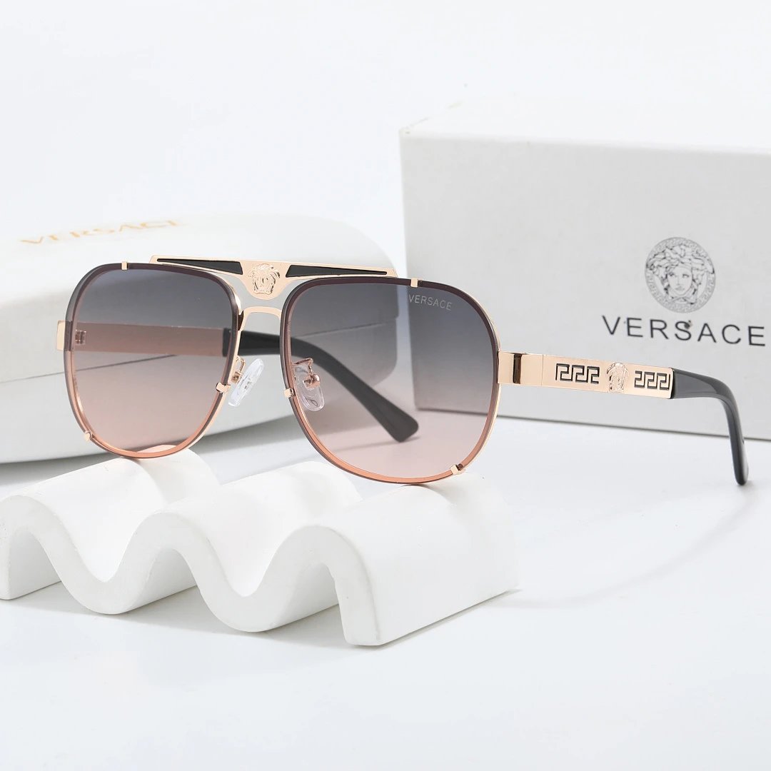 Versace Gray Tinted Lens Square Sunglasses, Polished Frame Style 06