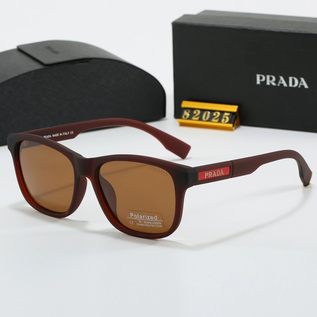 Prada Tinted Lens Square Sunglasses, Polished Frame Style 18