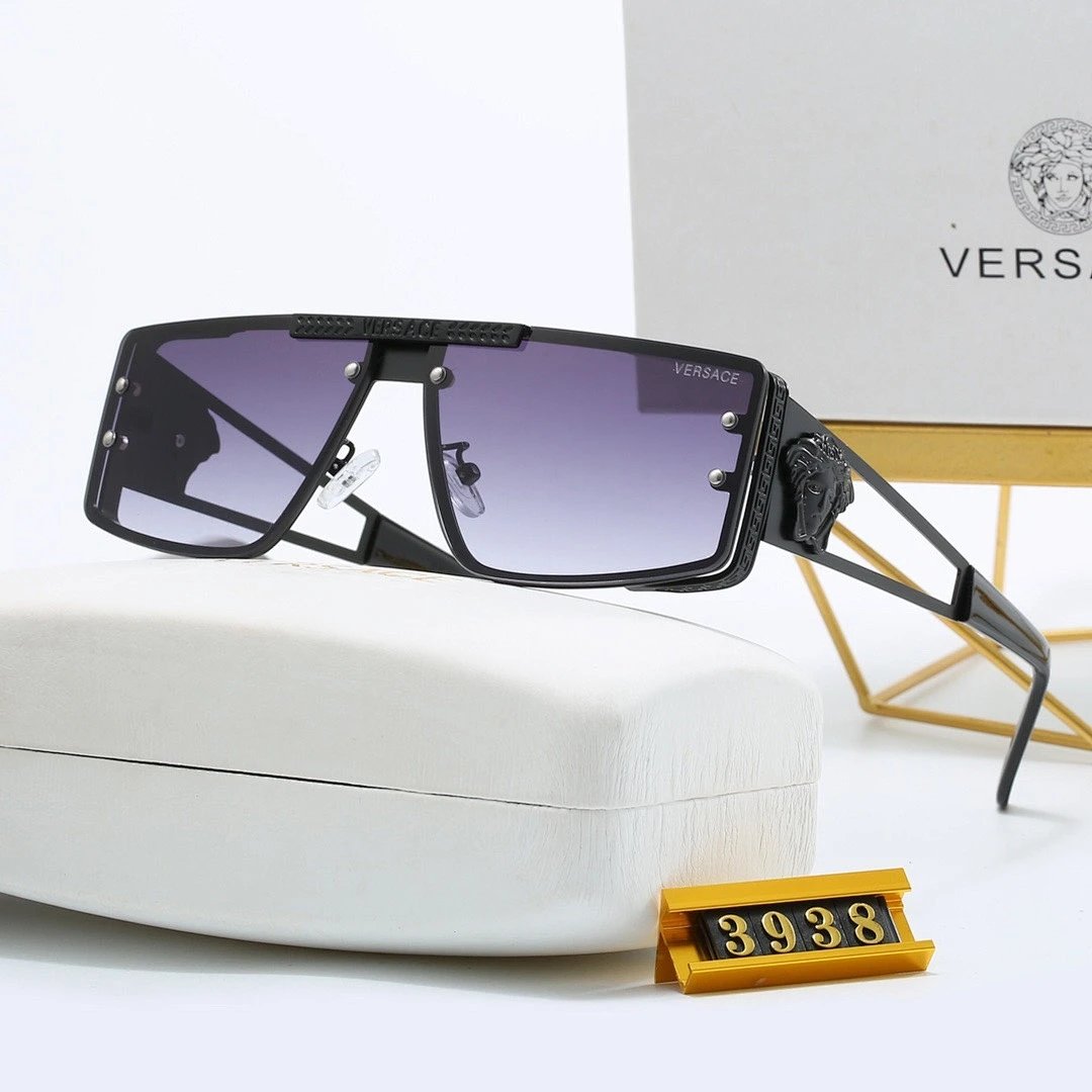 Versace Gray Tinted Lens Square Sunglasses, Polished Frame Style 09