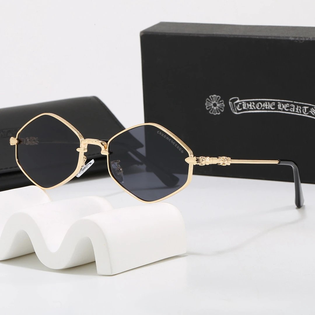 Chrome Hearts Black Tinted Lens Square Sunglasses, Polished Frame Style 08