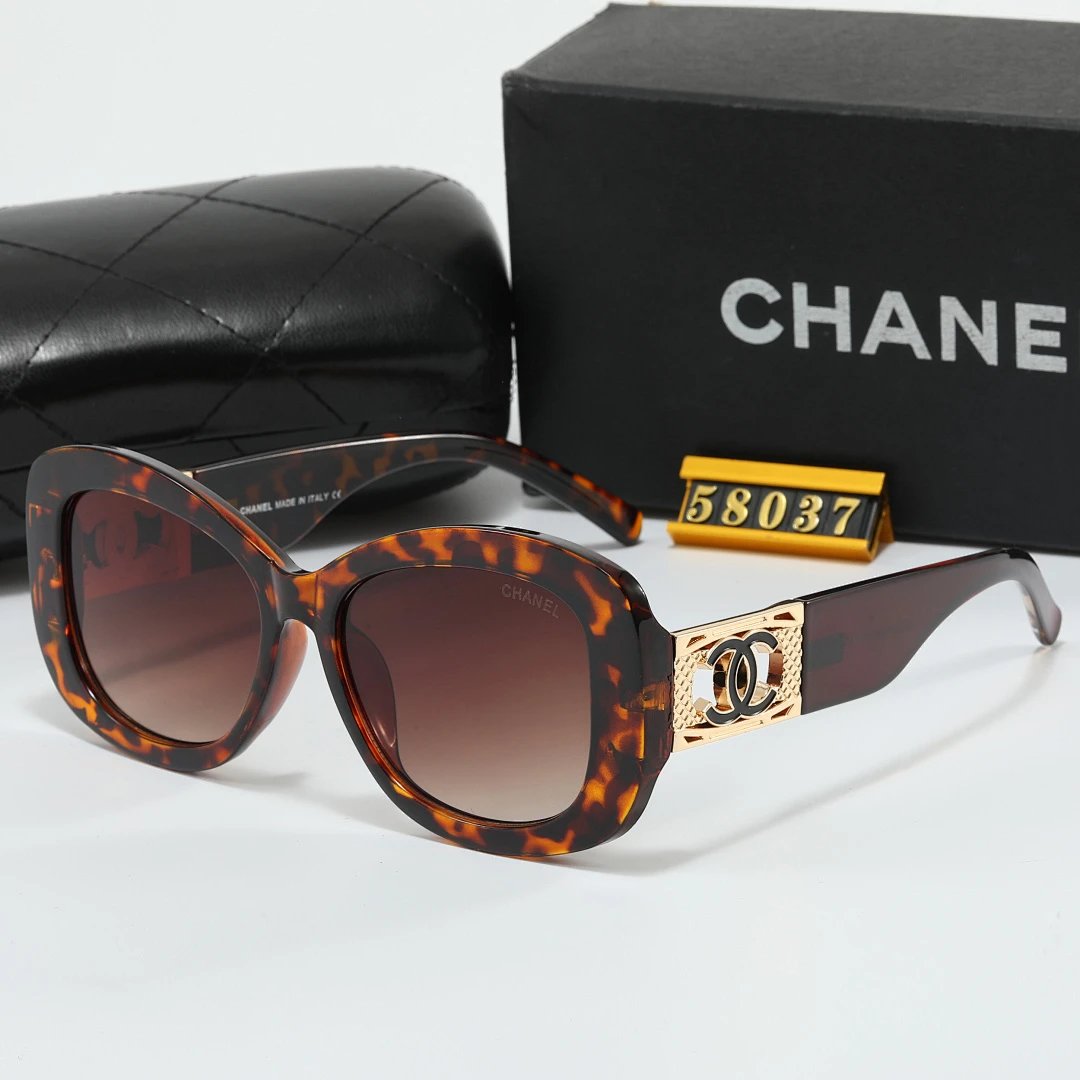 Chanel Black Tinted Lens Square Sunglasses, Polished Frame Style 27