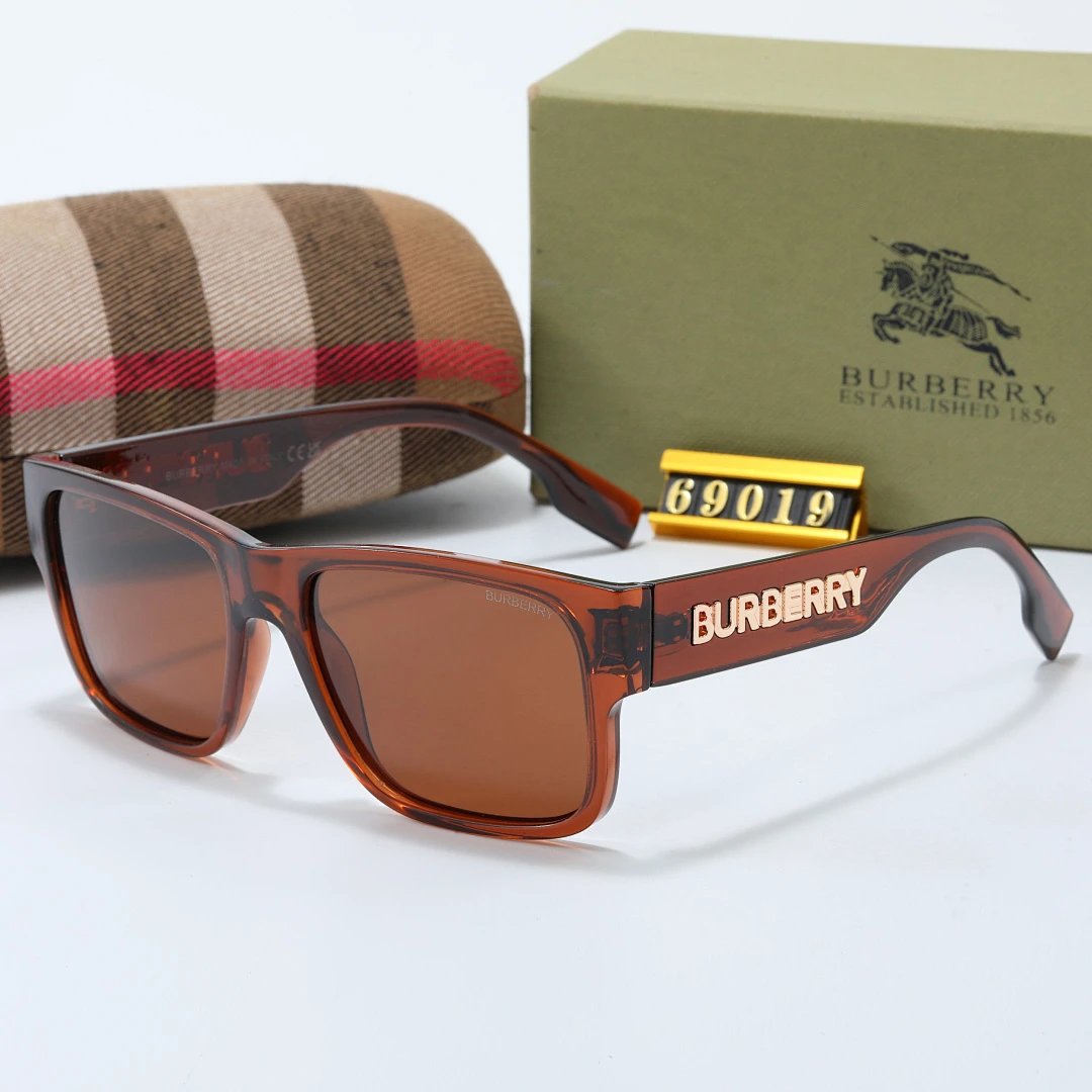 Burberry Brown Tinted Lens Square Sunglasses, Polished Frame Style 13