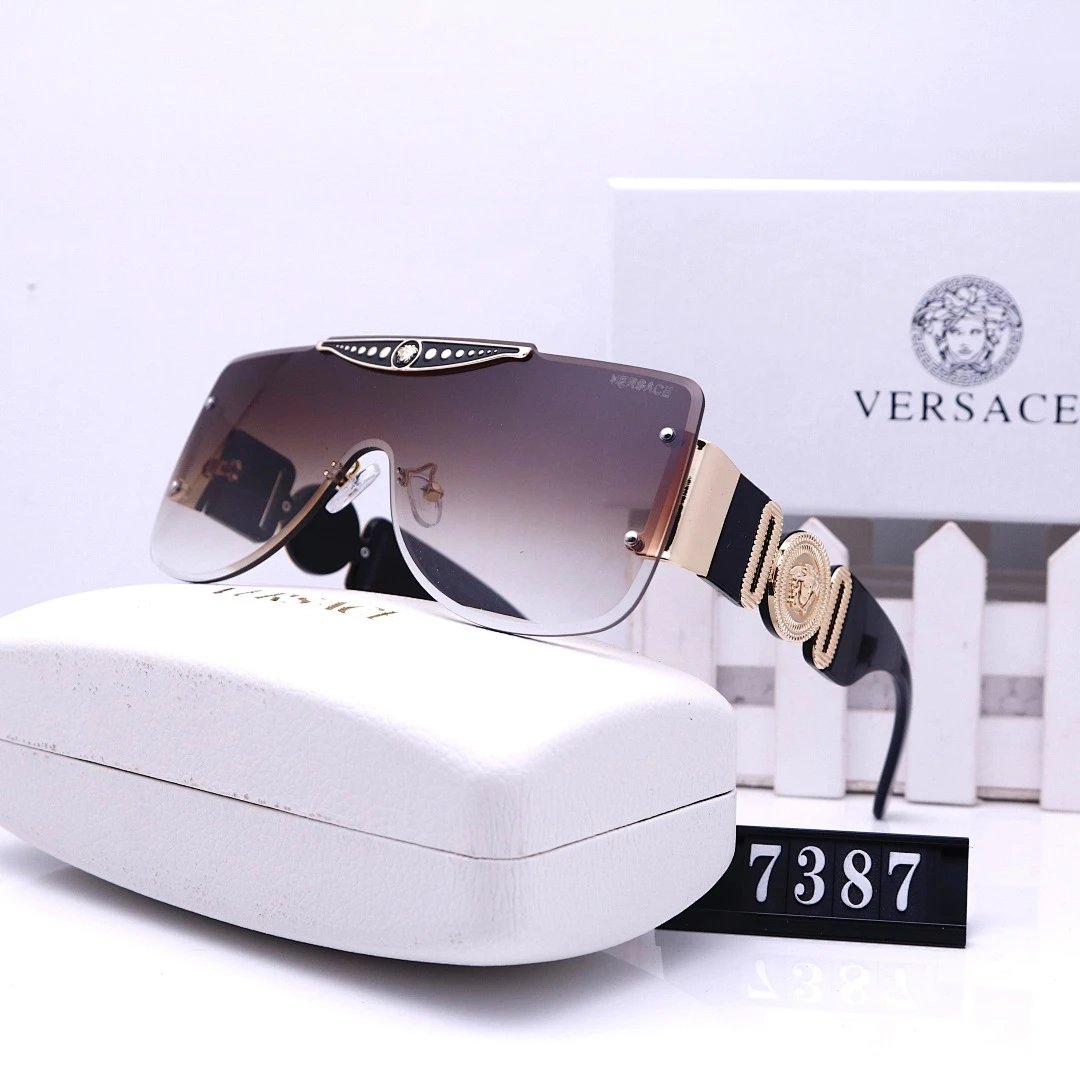 Versace Black Tinted Lens Square Sunglasses, Polished Frame Style 33