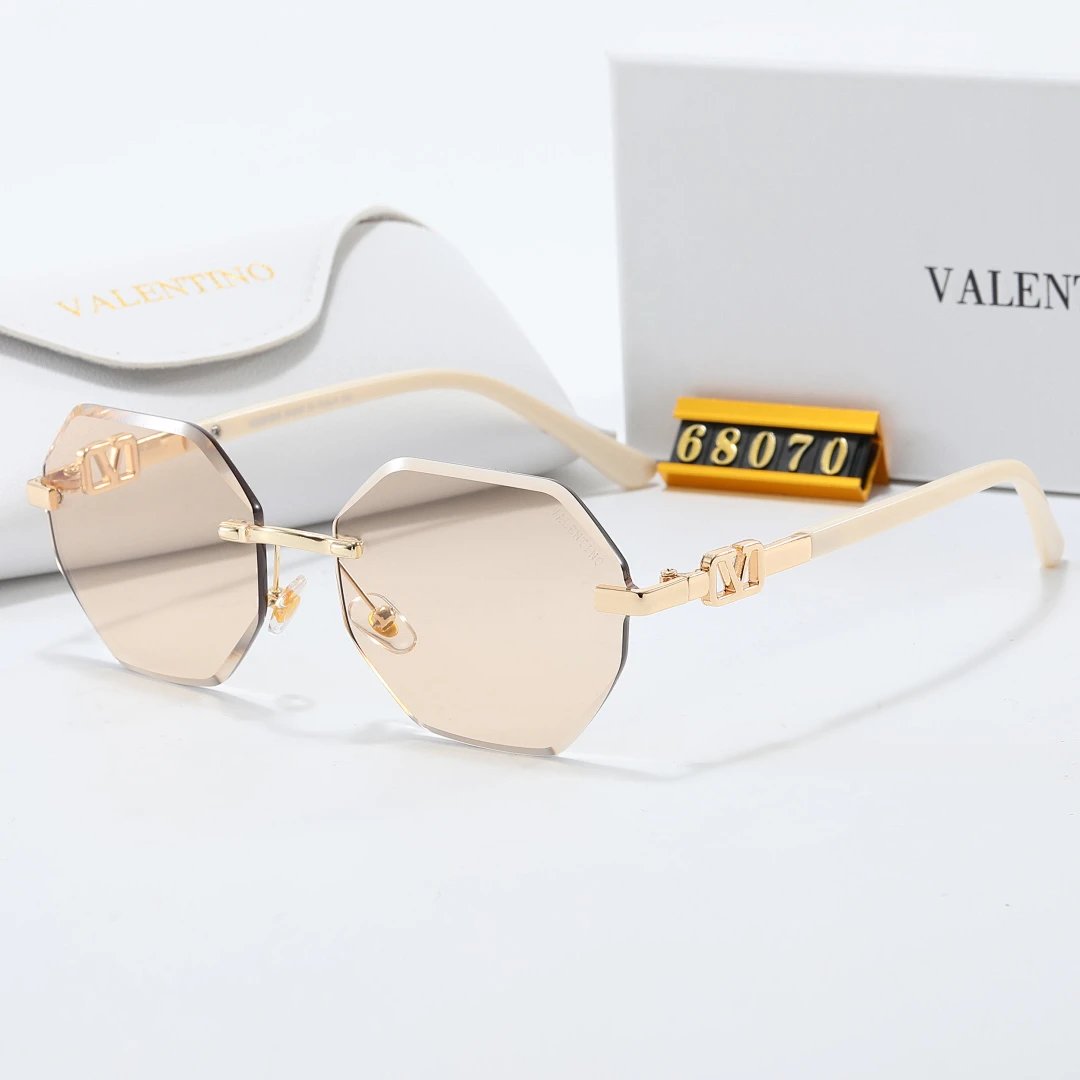 Valentino Black Tinted Lens Square Sunglasses, Polished Frame Style 01