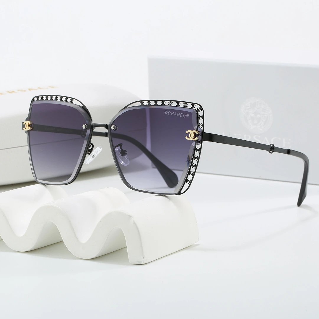 Chanel Gray Tinted Lens Square Sunglasses, Polished Frame Style 22