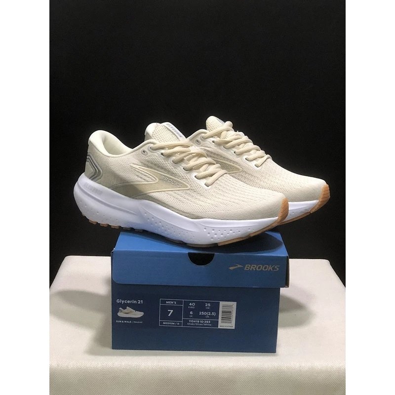 Brooks Glycerin 21 Running Shoes White Grey - Style 19