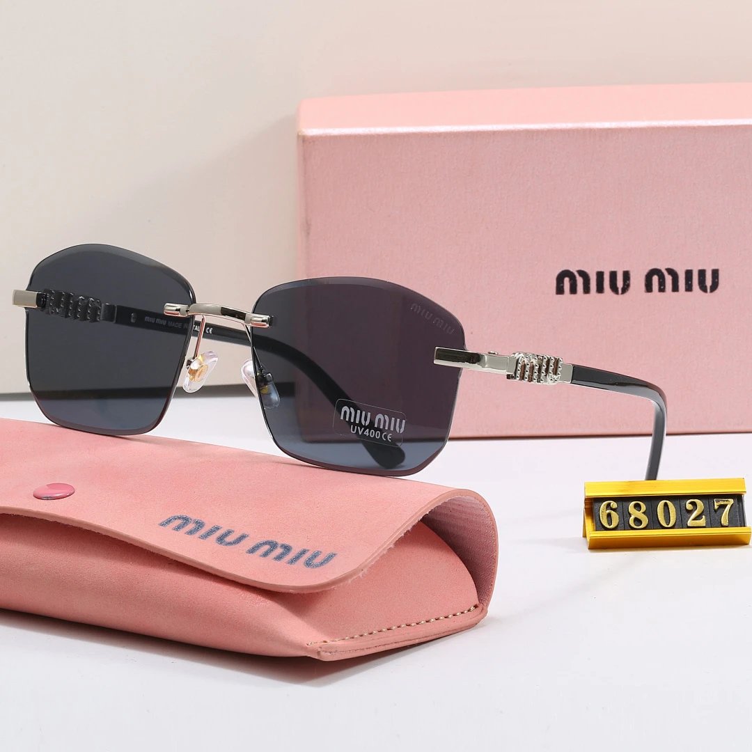 Miu Miu Tinted Lens Square Sunglasses, Polished Frame Style 06