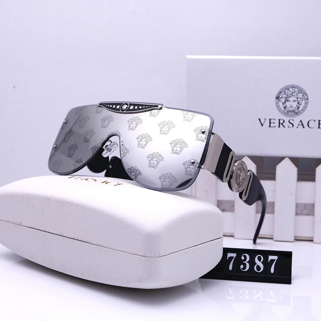 Versace Black Tinted Lens Square Sunglasses, Polished Frame Style 30
