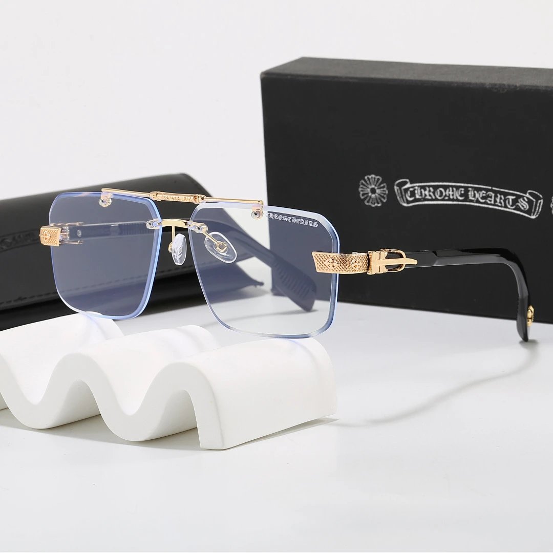 Chrome Hearts Black Tinted Lens Square Sunglasses, Polished Frame Style 09