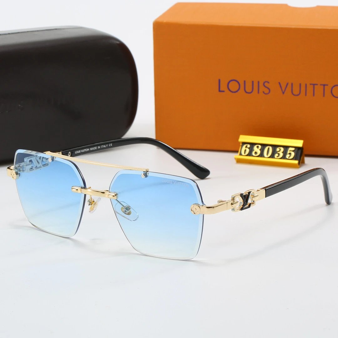 Louis Vuitton Brown Tinted Lens Square Sunglasses, Polished Frame Style 20
