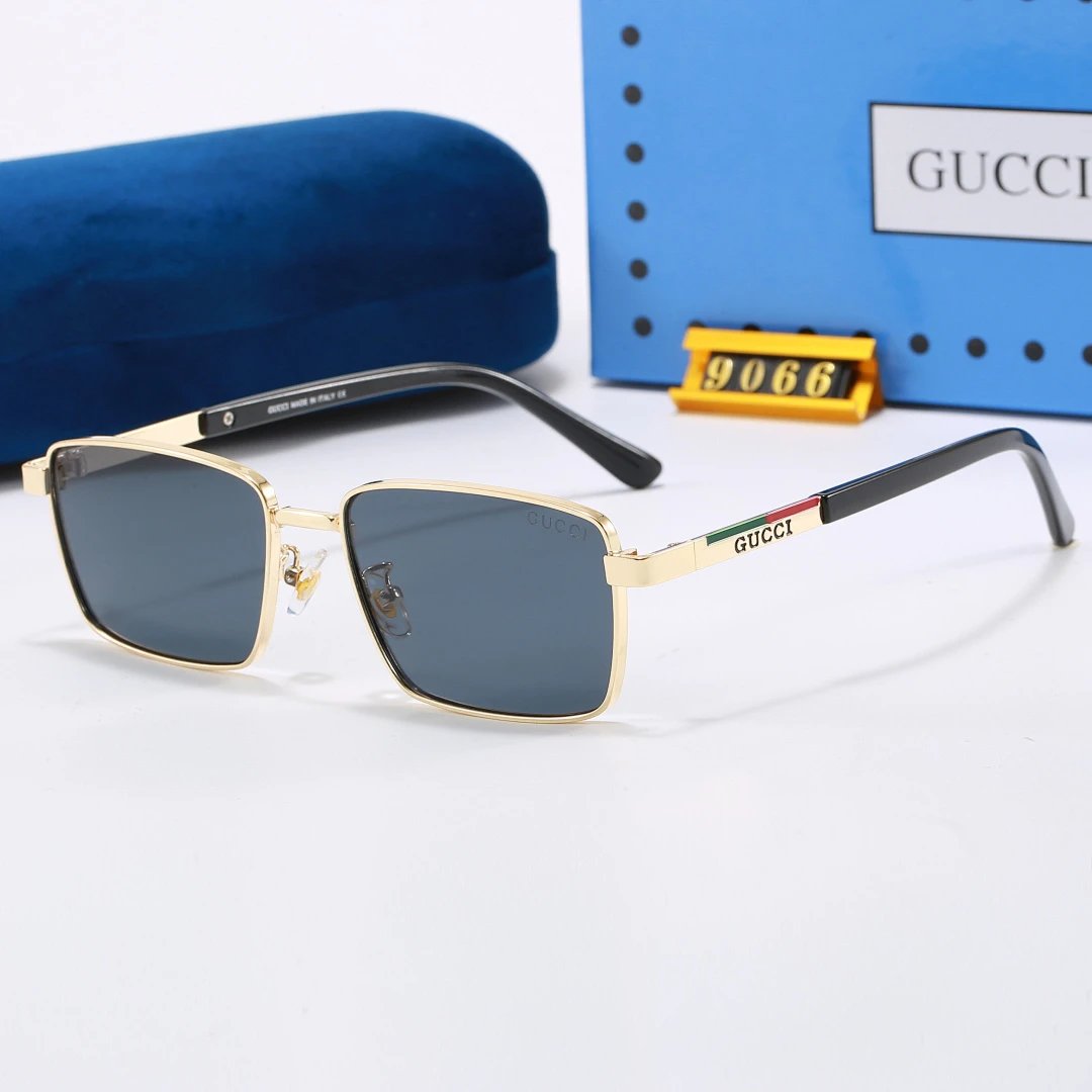 Gucci Blue Tinted Lens Square Sunglasses, Polished Frame Style 15