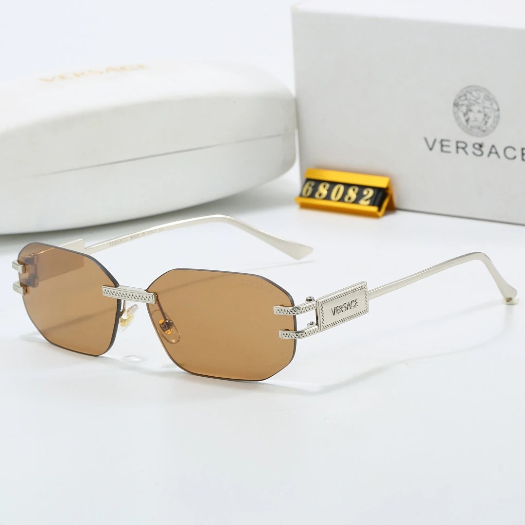 Versace Brown Tinted Lens Square Sunglasses, Polished Frame Style 11