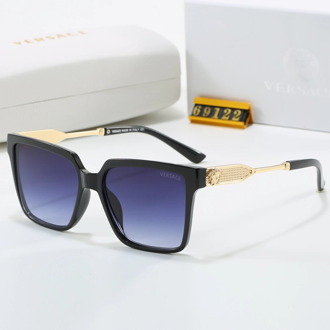 Versace Gray Tinted Lens Square Sunglasses, Polished Frame Style 29
