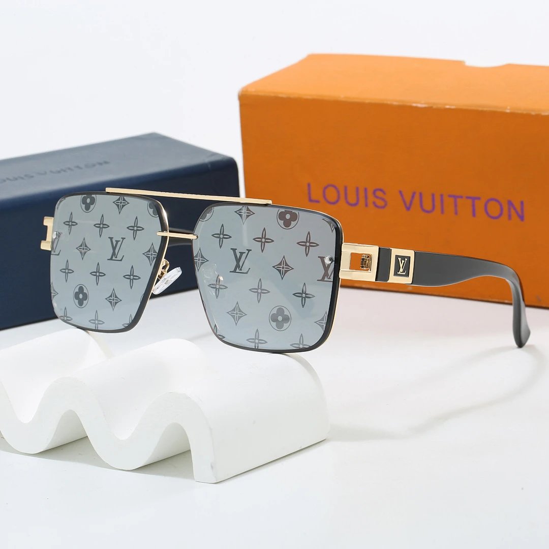 Louis Vuitton Brown Tinted Lens Square Sunglasses, Polished Frame Style 28