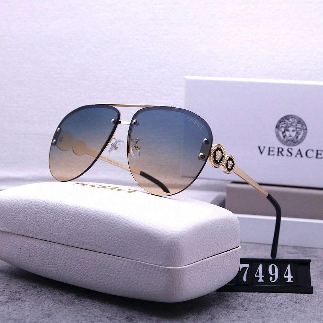 Versace Gray Tinted Lens Square Sunglasses, Polished Frame Style 27