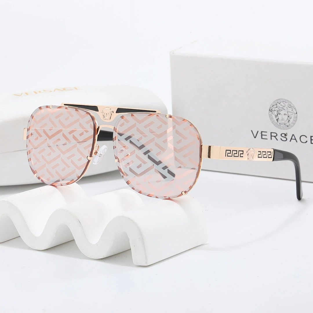 Versace Black Tinted Lens Square Sunglasses, Polished Frame Style 02