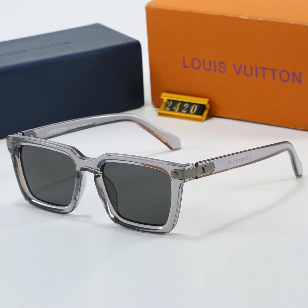 Louis Vuitton Tinted Lens Square Sunglasses, Polished Frame Style 14