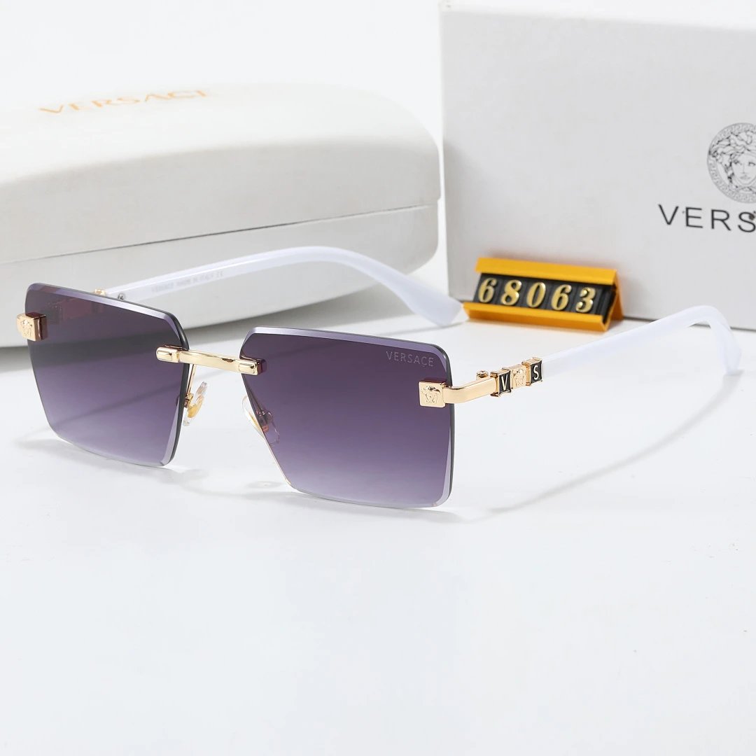 Versace Gray Tinted Lens Square Sunglasses, Polished Frame Style 09