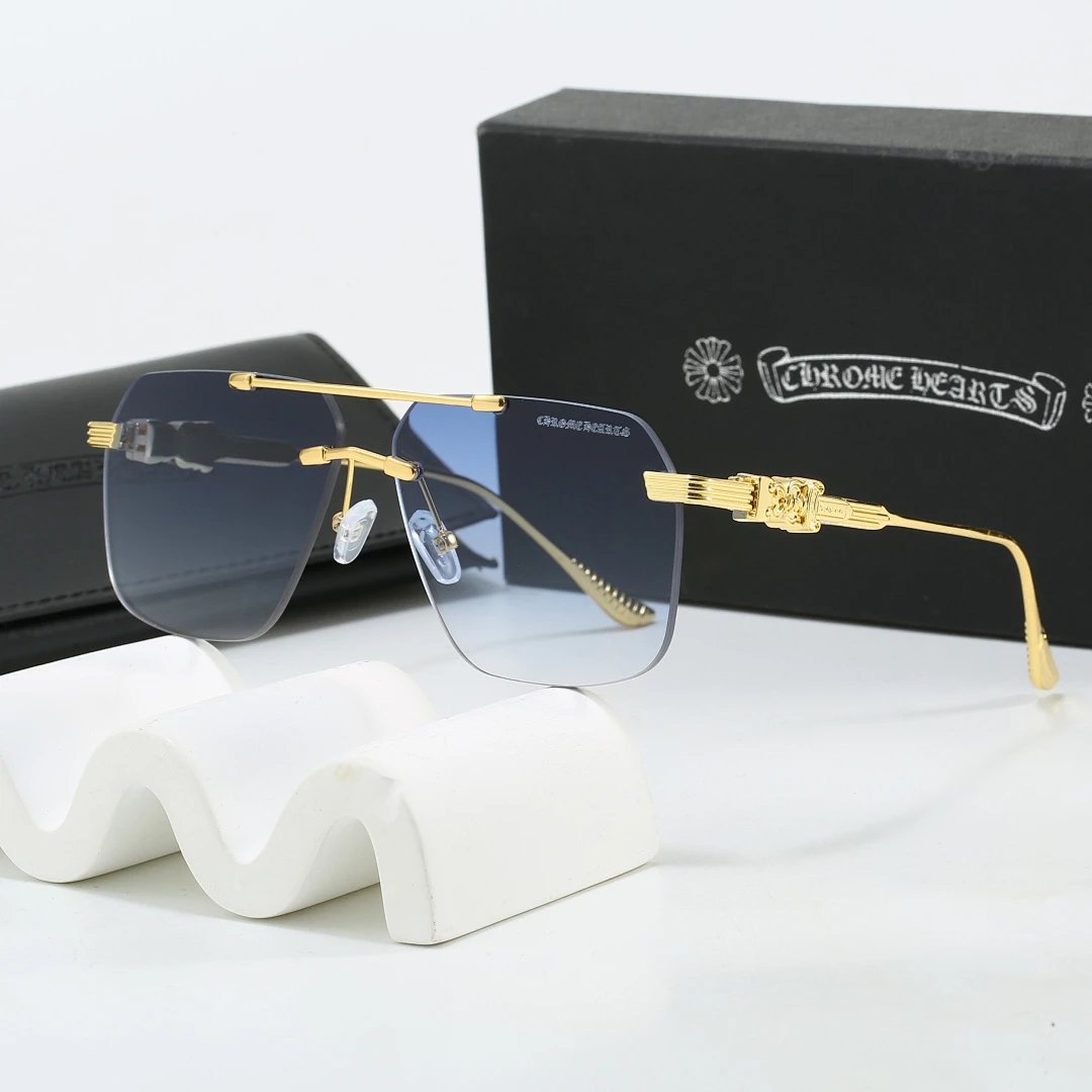 Chrome Hearts Black Tinted Lens Square Sunglasses, Polished Frame Style 06