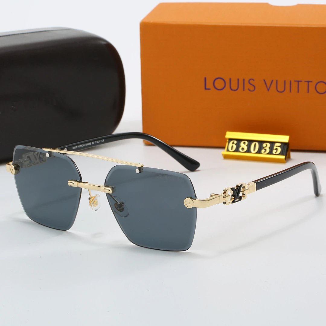 Louis Vuitton Tinted Lens Square Sunglasses, Polished Frame Style 19