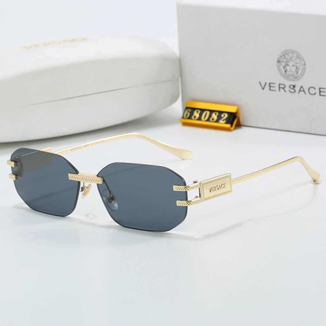 Versace Gray Tinted Lens Square Sunglasses, Polished Frame Style 08