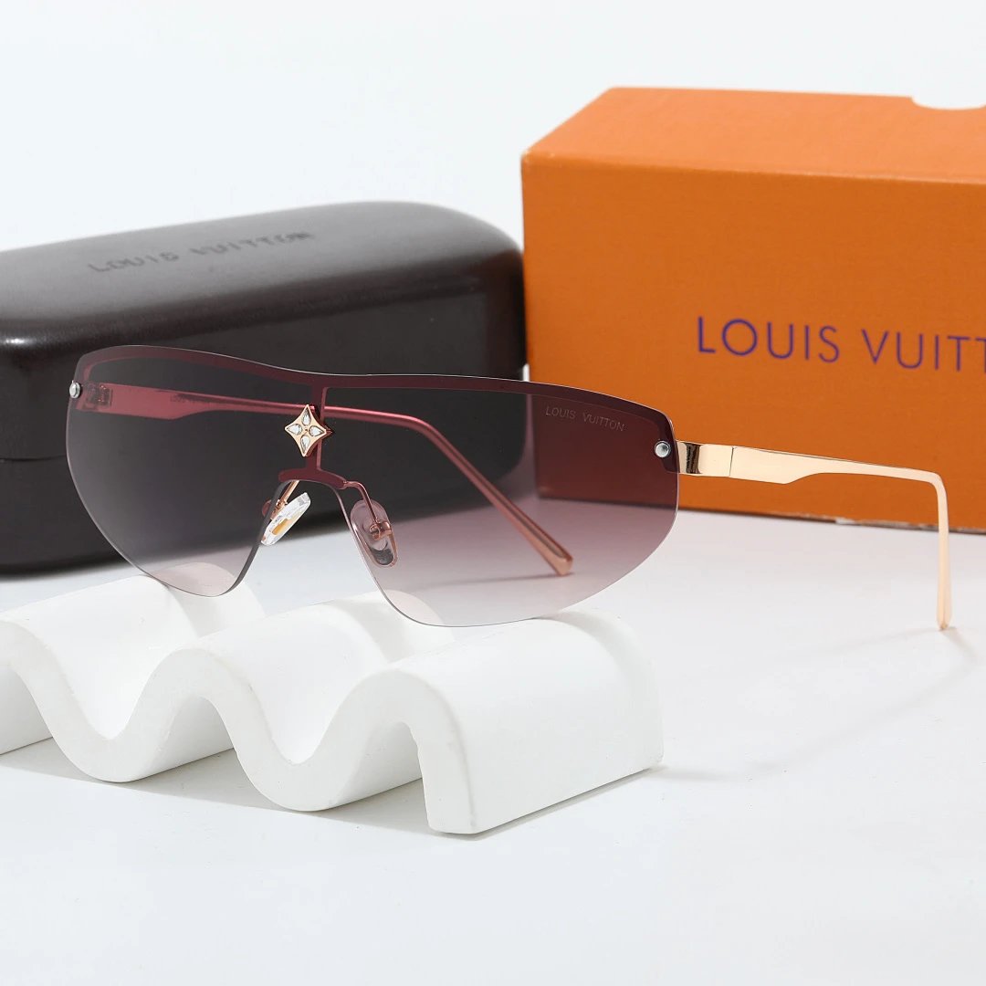 Louis Vuitton Brown Tinted Lens Square Sunglasses, Polished Frame Style 19