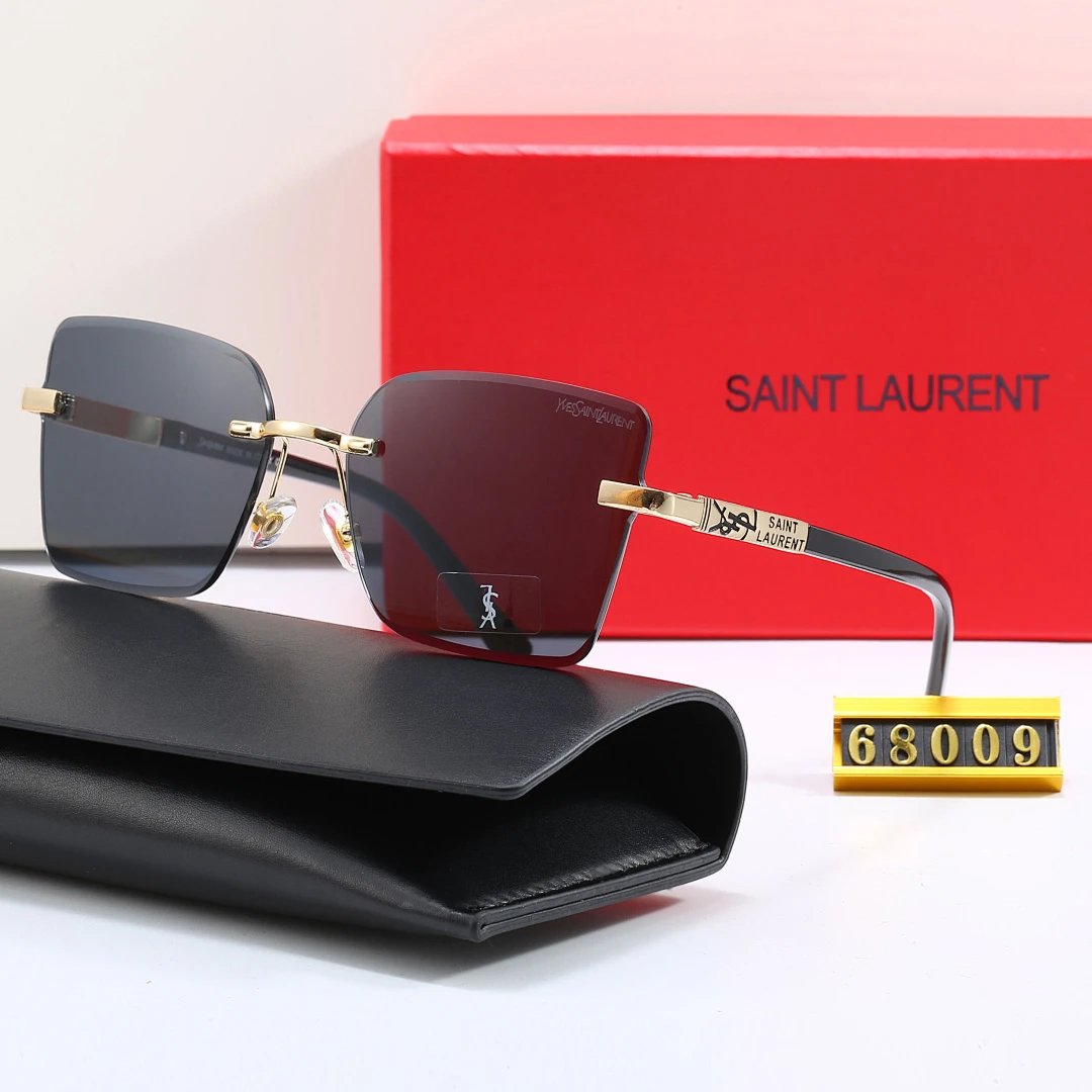 Saint Laurent Tinted Lens Square Sunglasses, Polished Frame Style 12
