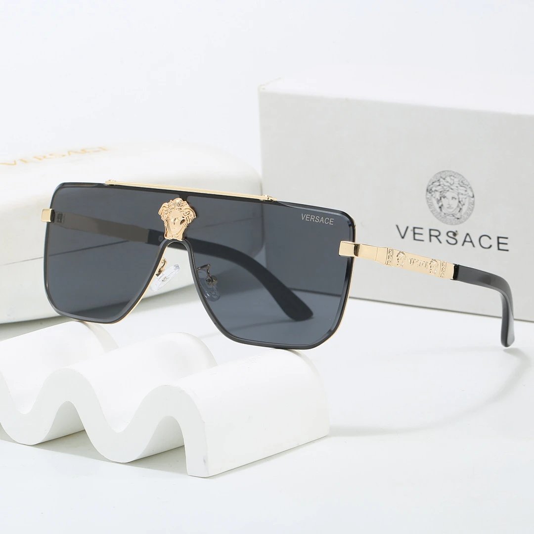 Versace Gray Tinted Lens Square Sunglasses, Polished Frame Style 11