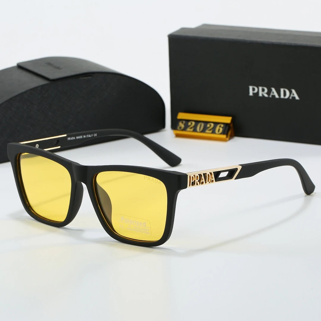 Prada Black Tinted Lens Square Sunglasses, Polished Frame Style 27
