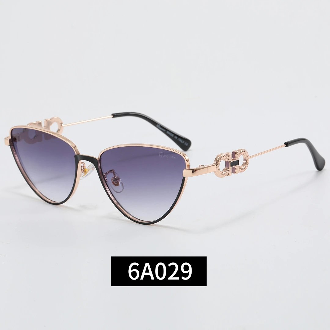 Ferragamo Gray Tinted Lens Square Sunglasses, Polished Frame Style 06