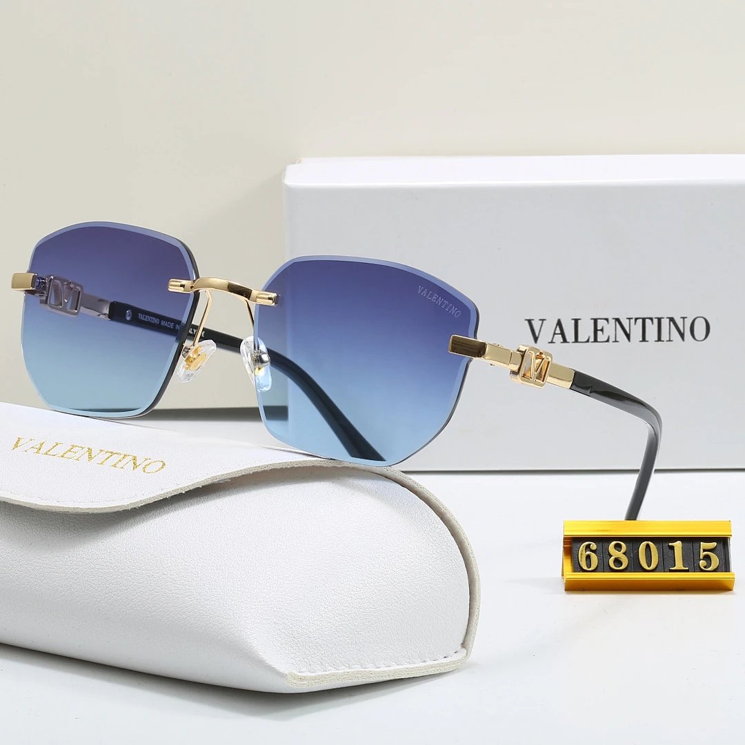 Valentino Gray Tinted Lens Square Sunglasses, Polished Frame Style 11