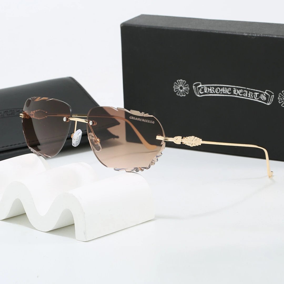 Chrome Hearts Black Tinted Lens Square Sunglasses, Polished Frame Style 03
