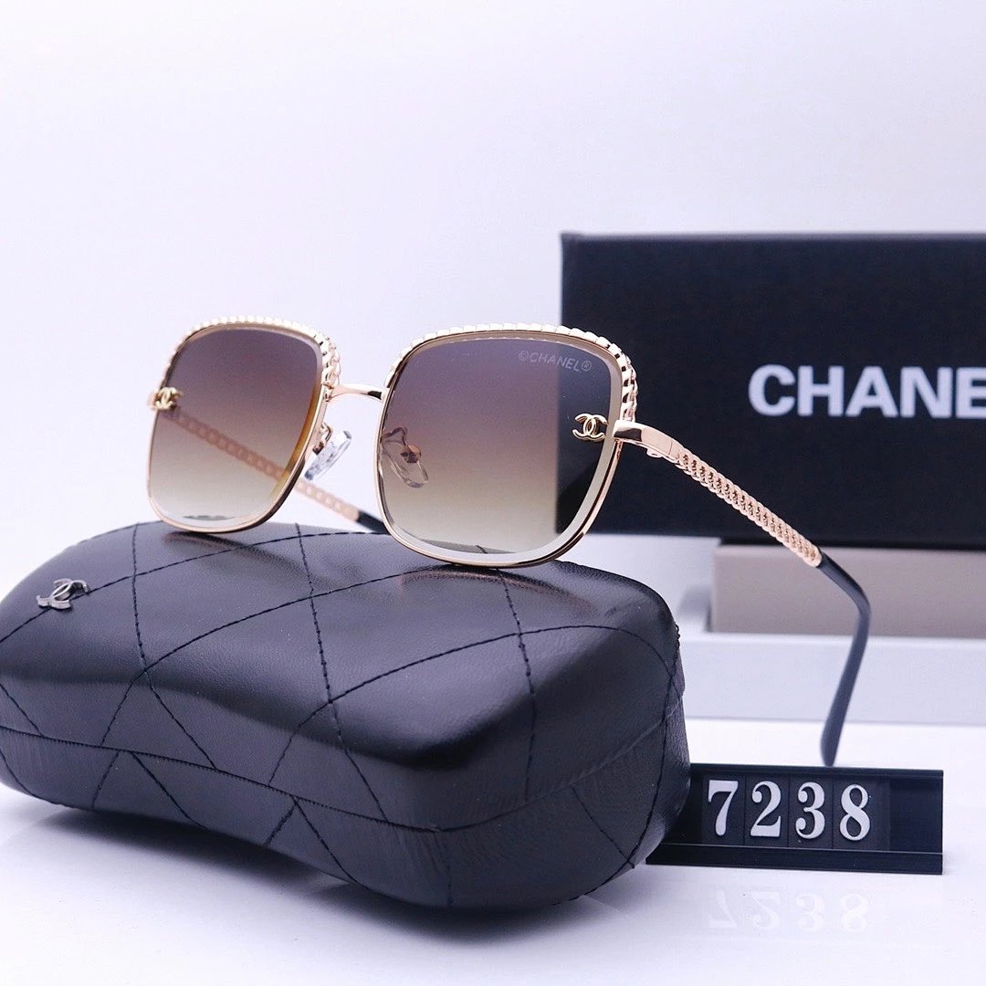 Chanel Black Tinted Lens Square Sunglasses, Polished Frame Style 19
