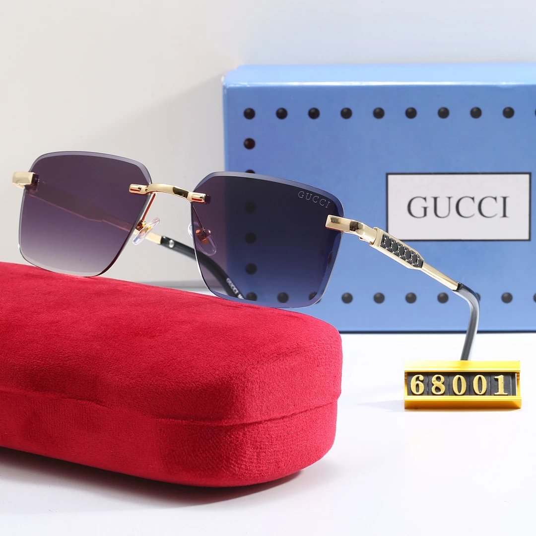 Gucci Tinted Lens Square Sunglasses, Polished Frame Style 19