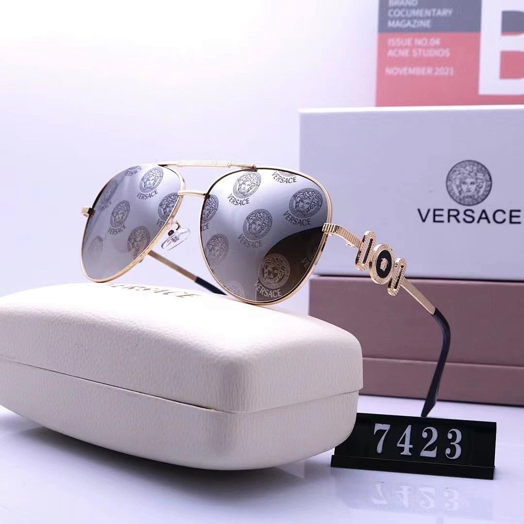 Versace Gray Tinted Lens Square Sunglasses, Polished Frame Style 07