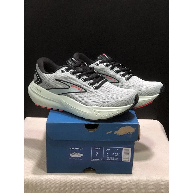 Brooks Glycerin 21 Running Shoes Grey White - Style 5