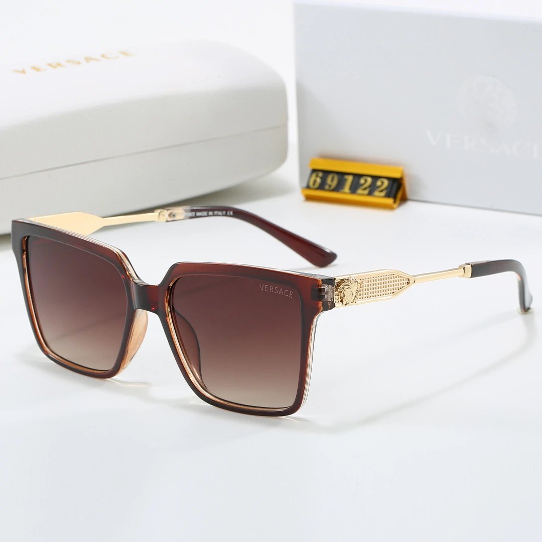 Versace Tinted Lens Square Sunglasses, Polished Frame Style 28
