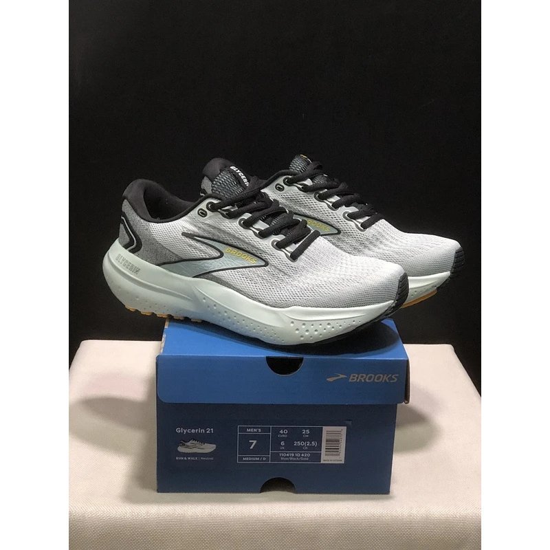 Brooks Glycerin 21 Running Shoes Grey White - Style 7