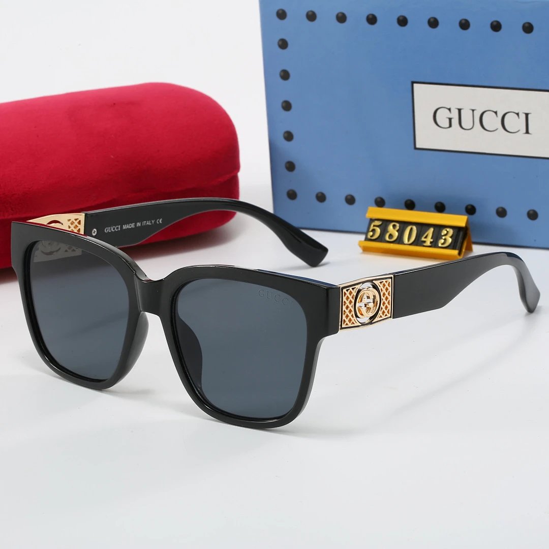 Gucci Gray Tinted Lens Square Sunglasses, Polished Frame Style 32