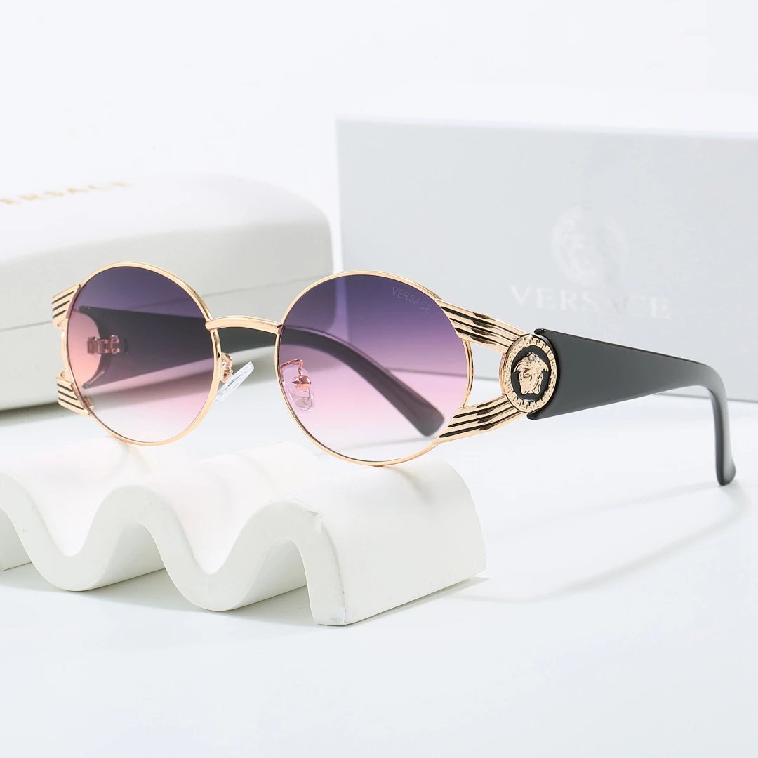 Versace Gray Tinted Lens Square Sunglasses, Polished Frame Style 24