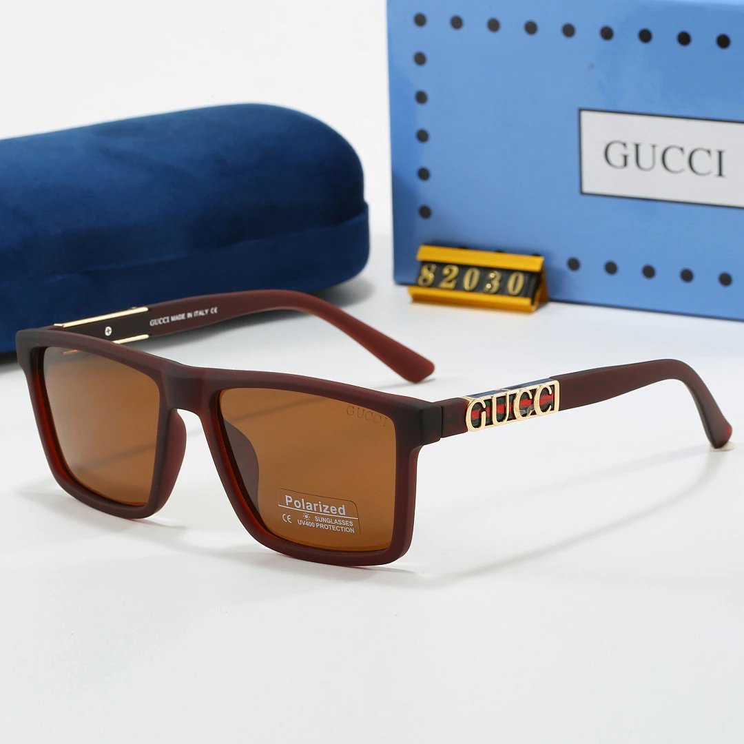 Gucci Black Tinted Lens Square Sunglasses, Polished Frame Style 10