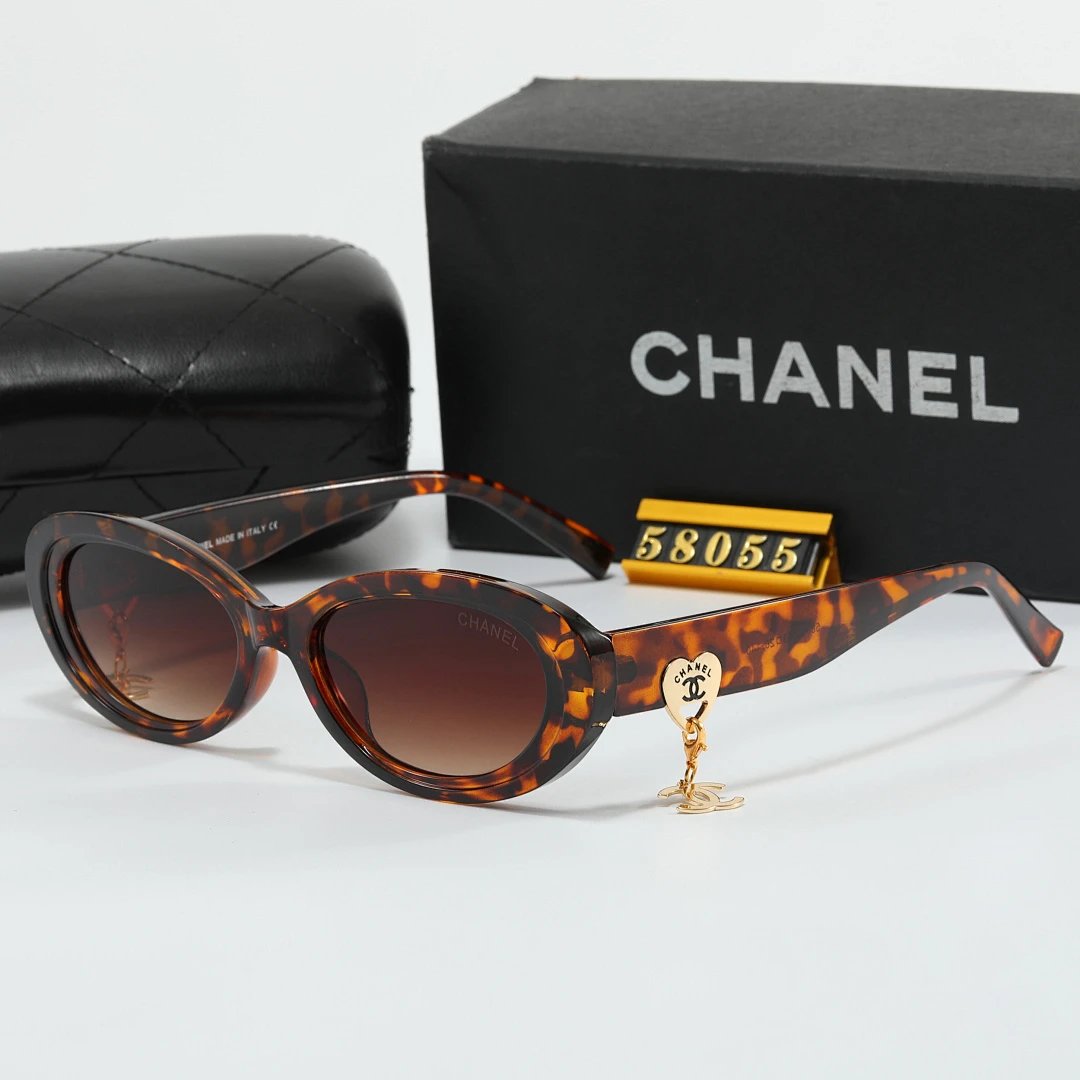 Chanel Black Tinted Lens Square Sunglasses, Polished Frame Style 19
