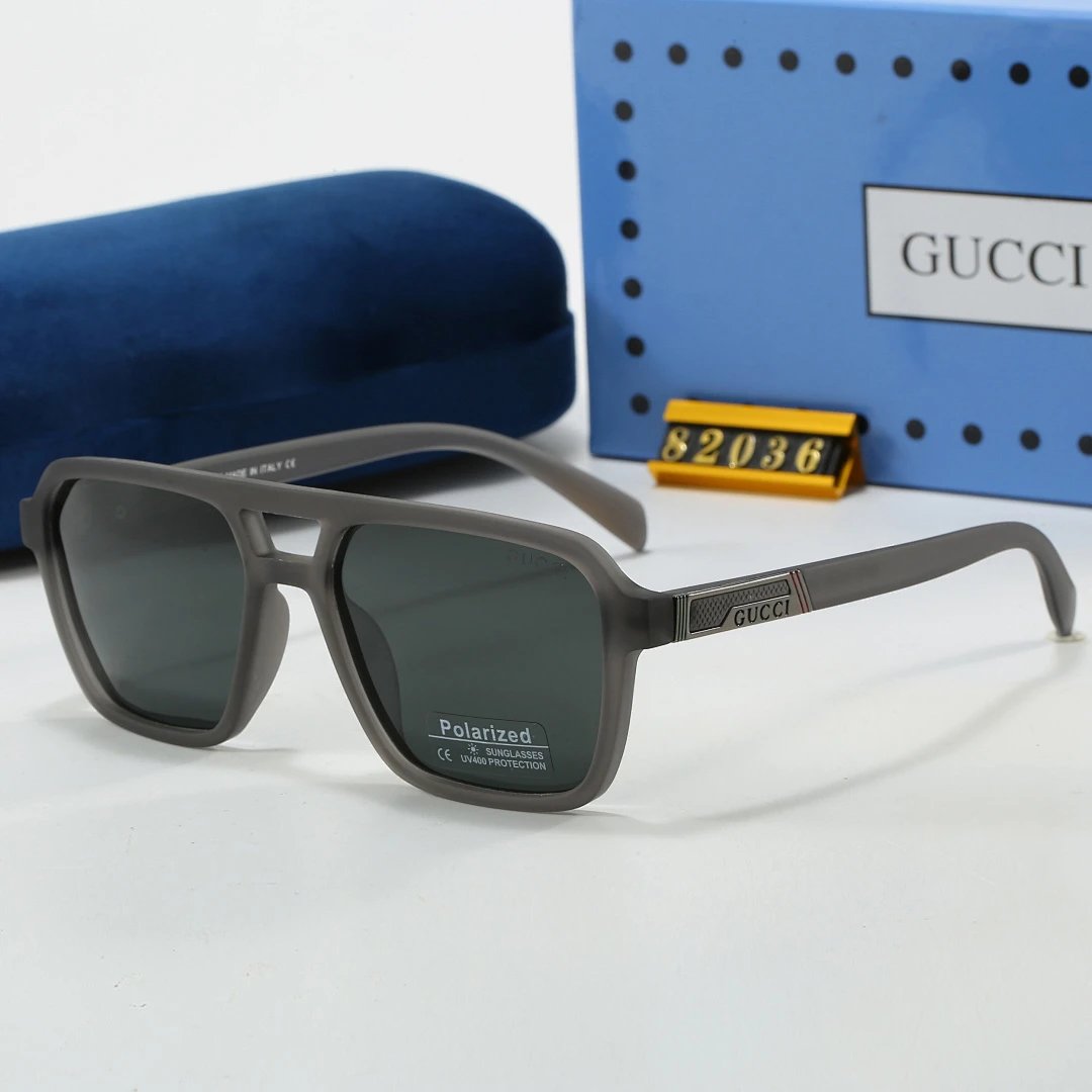 Gucci Blue Tinted Lens Designer Sunglasses, Polished Frame Style 01