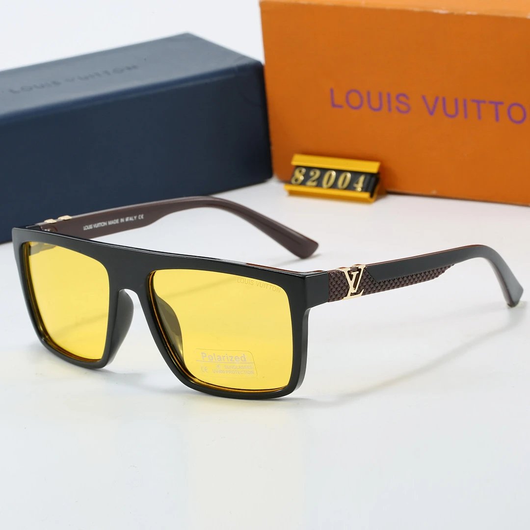Louis Vuitton Brown Tinted Lens Square Sunglasses, Polished Frame Style 30