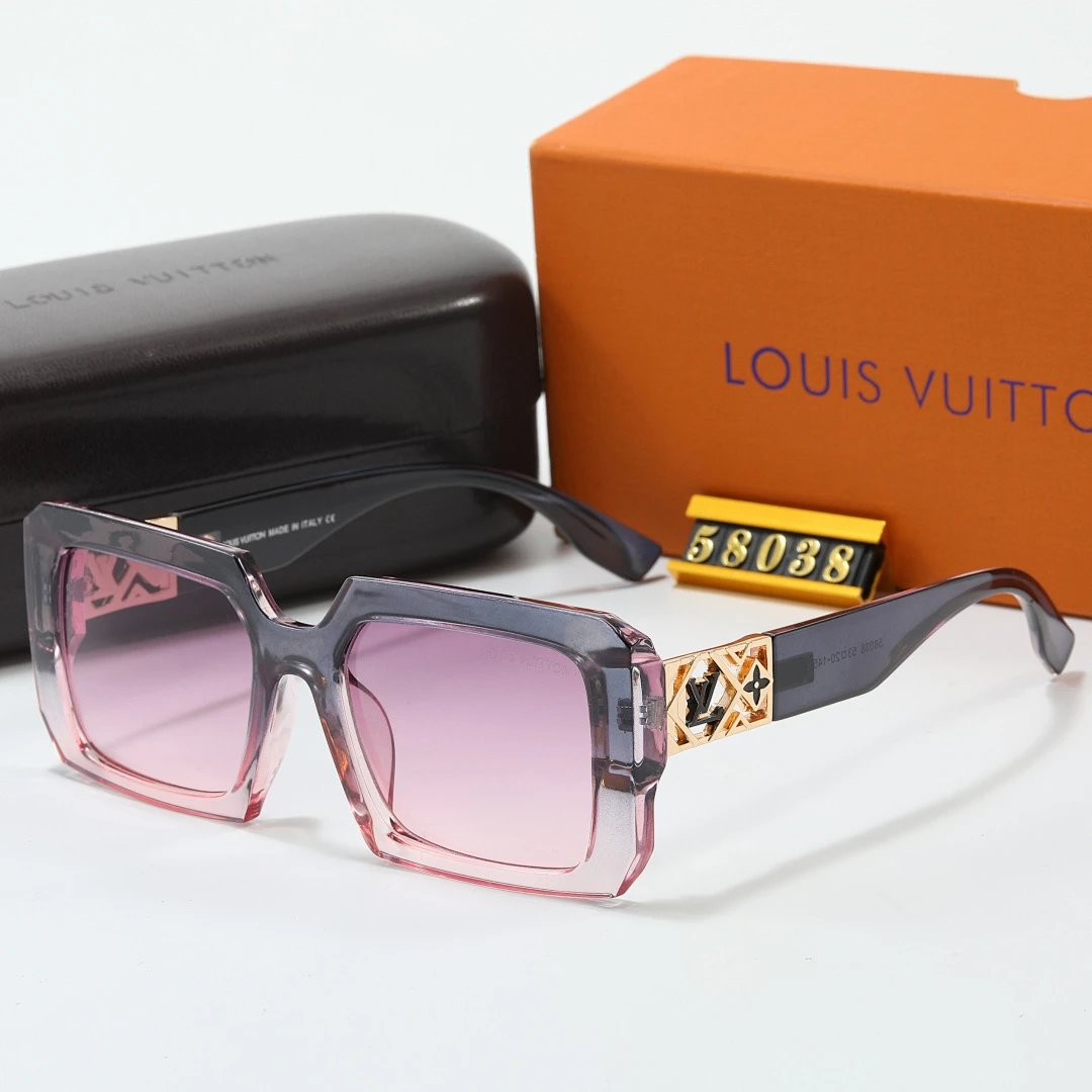Louis Vuitton Brown Tinted Lens Square Sunglasses, Polished Frame Style 16