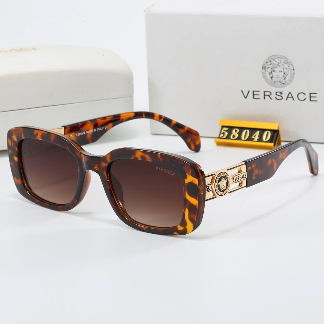 Versace Tinted Lens Square Sunglasses, Polished Frame Style 34