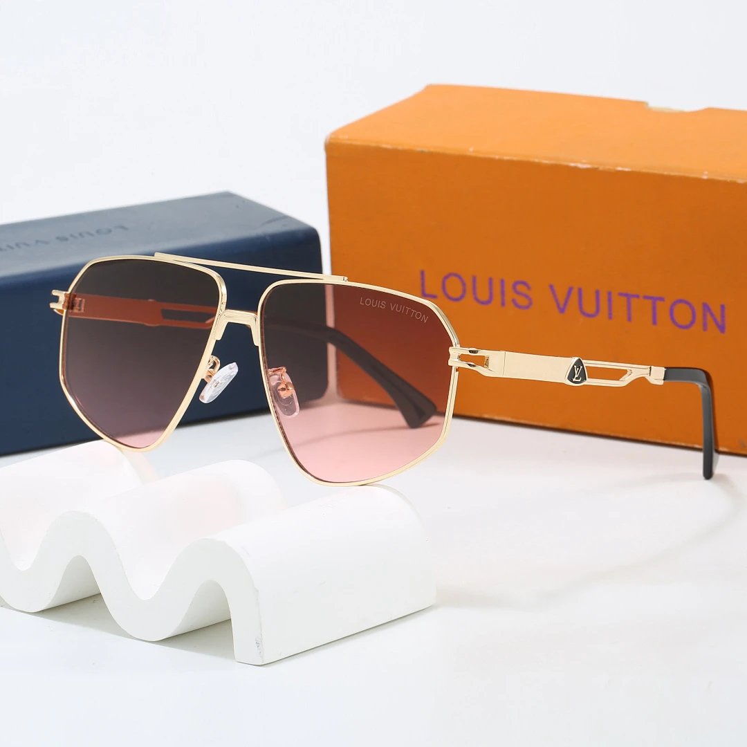 Louis Vuitton Brown Tinted Lens Square Sunglasses, Polished Frame Style 23