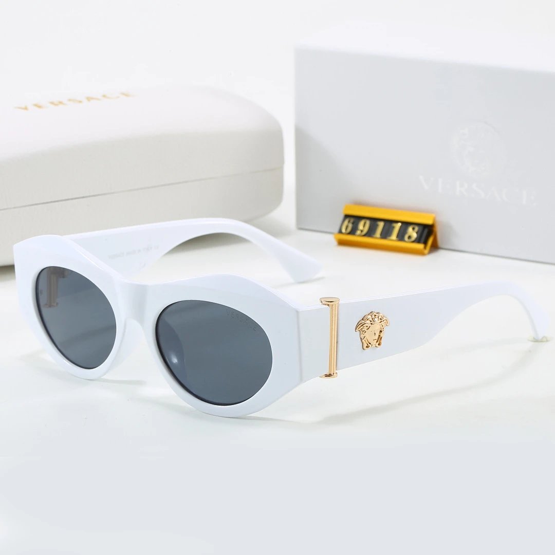 Versace Gray Tinted Lens Square Sunglasses, Polished Frame Style 31