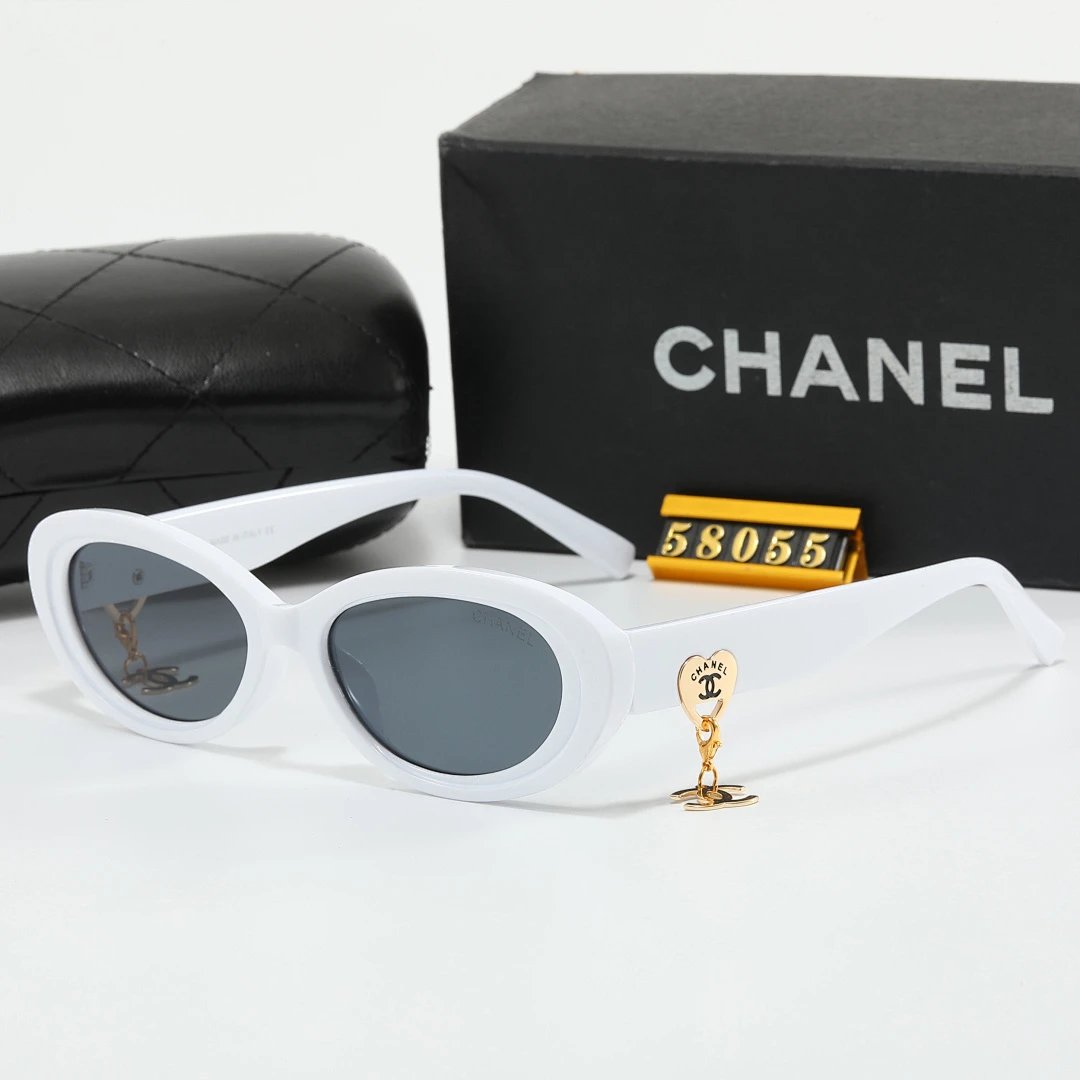 Chanel Black Tinted Lens Square Sunglasses, Polished Frame Style 17
