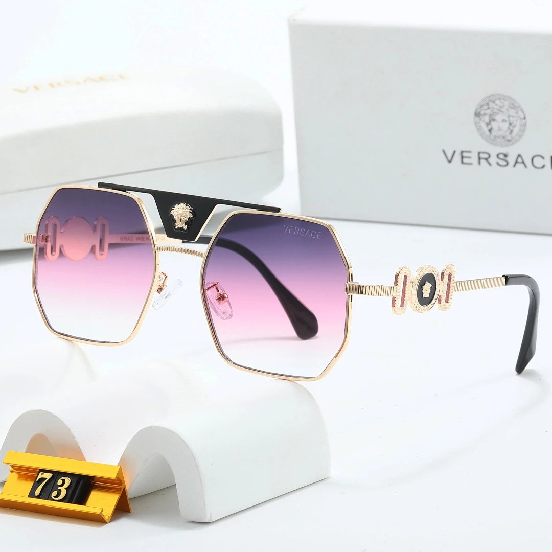 Versace Gray Tinted Lens Square Sunglasses, Polished Frame Style 28